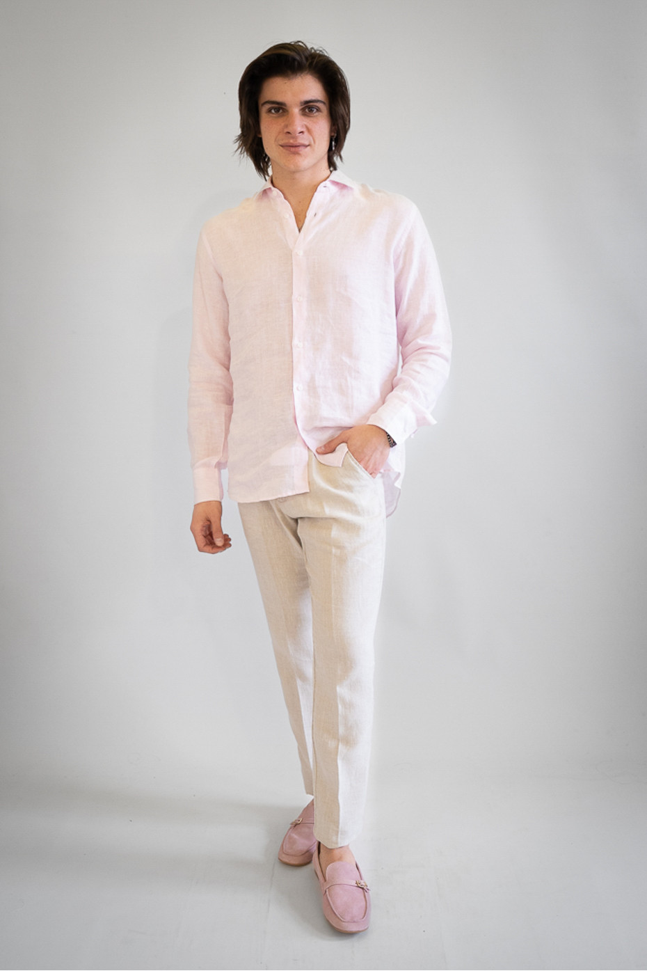 Pantalone sartoriale puro lino Tricase