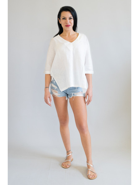 Blusa in puro lino San Foca