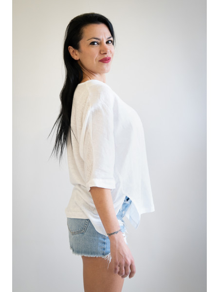 Blusa in puro lino San Foca