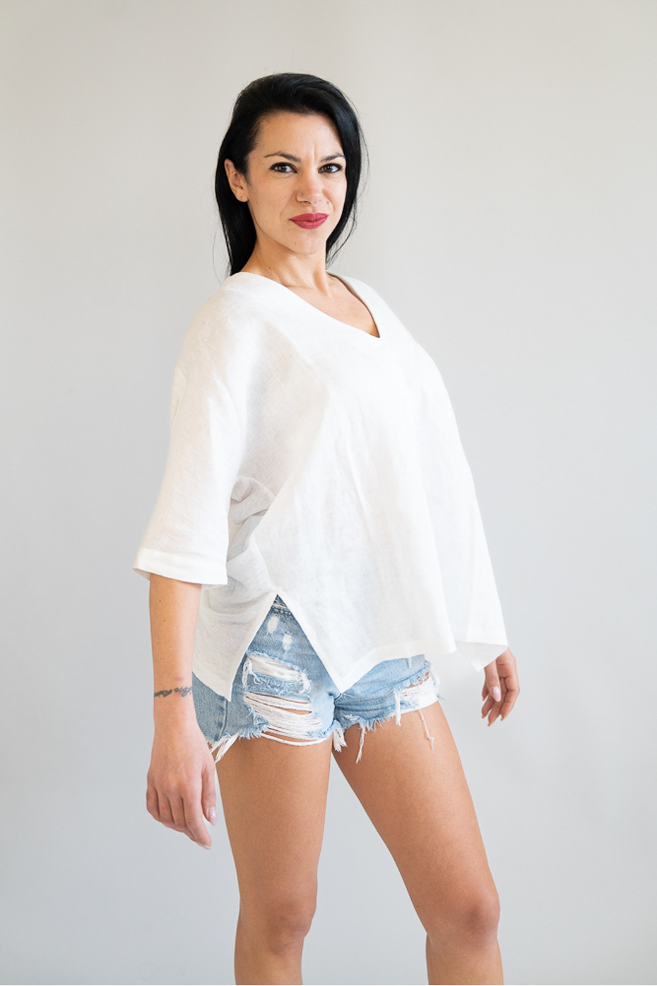 Blusa in puro lino San Foca