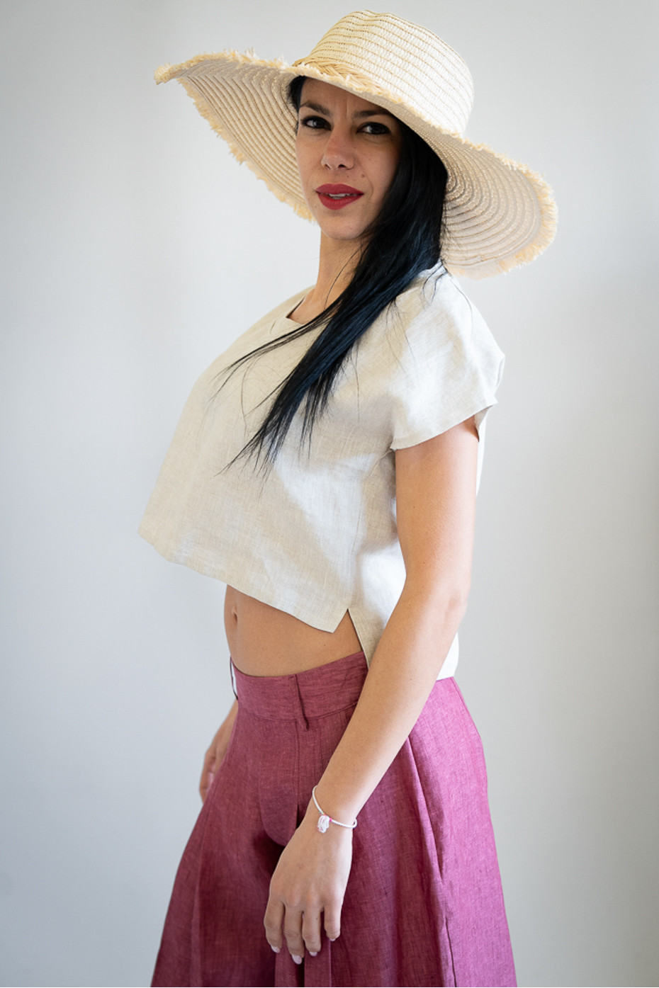 Top sartoriale puro lino Dolcecanto