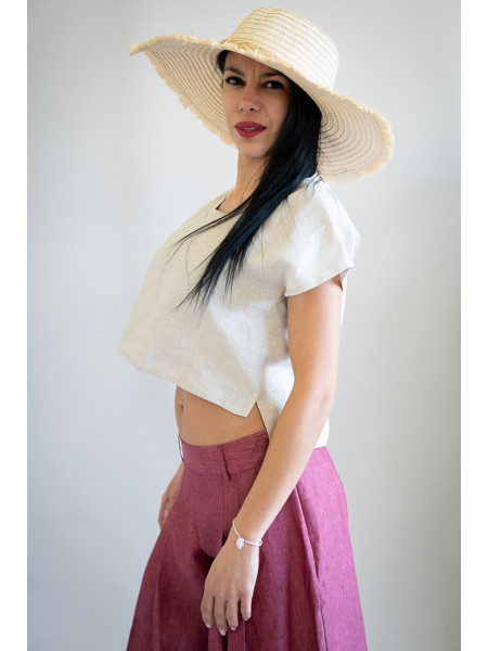 Top sartoriale puro lino Dolcecanto