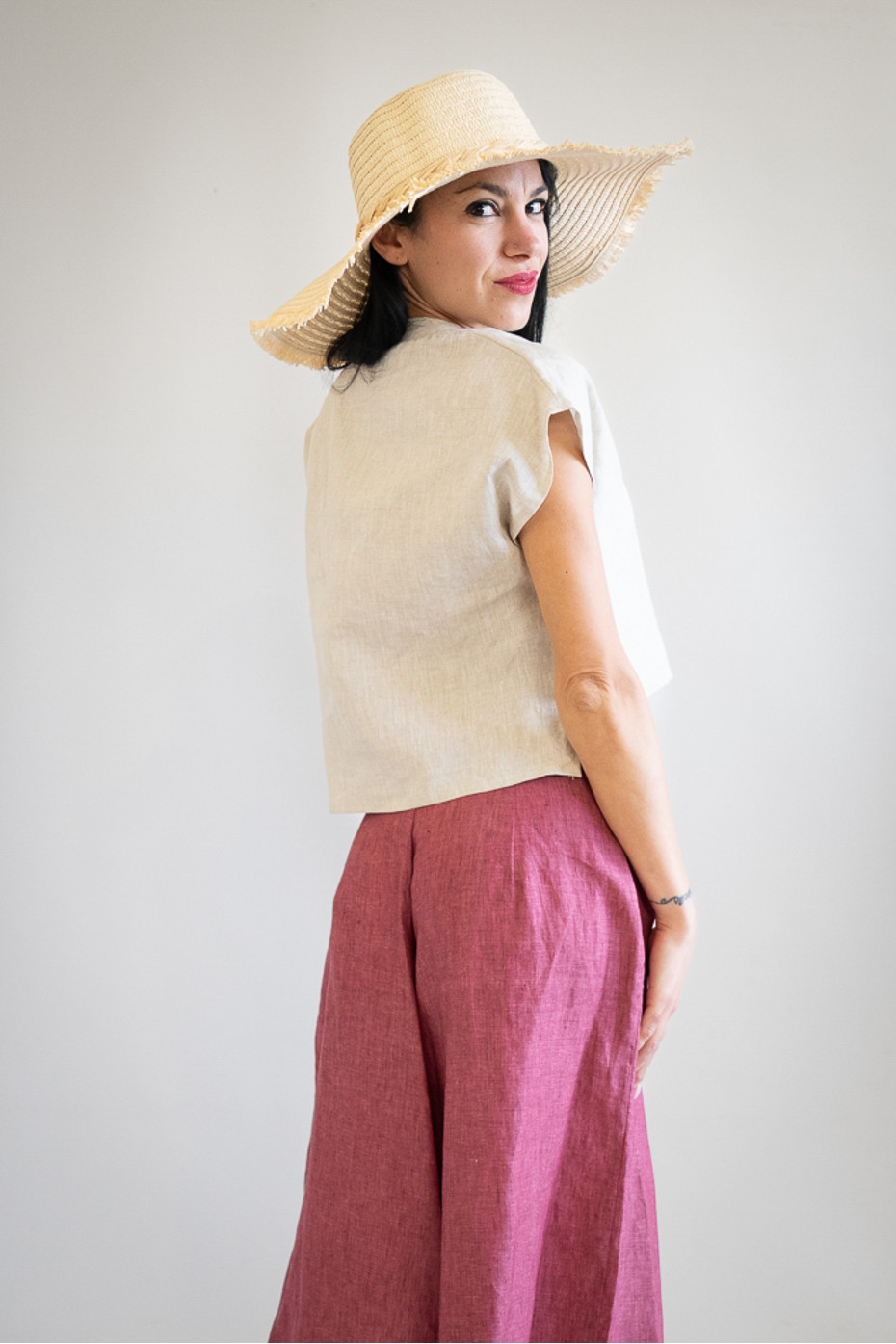 Top sartoriale puro lino Dolcecanto