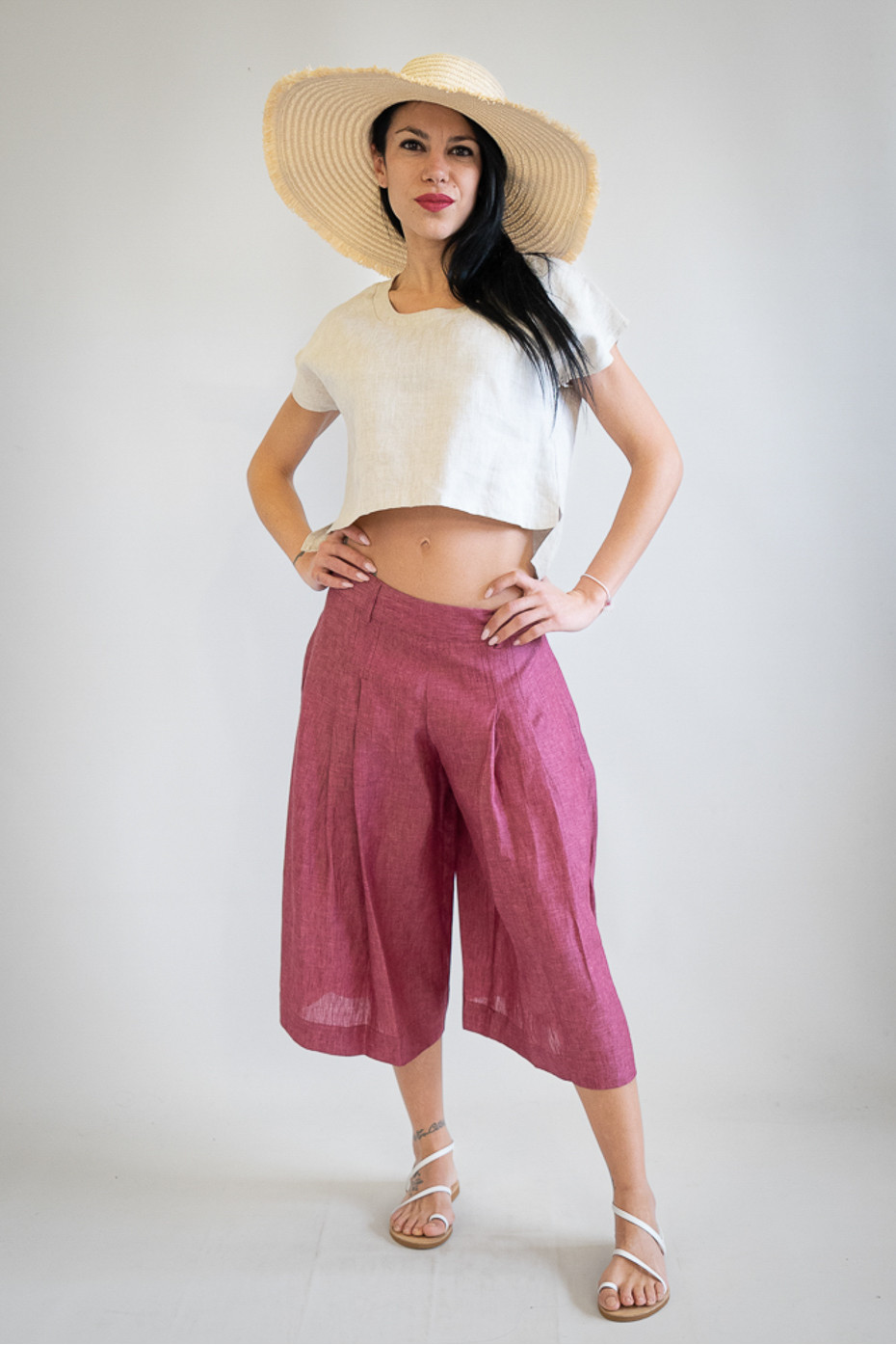 Top sartoriale puro lino Dolcecanto