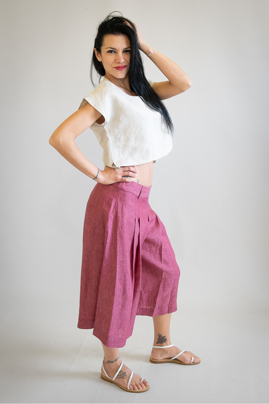 Top sartoriale puro lino Dolcecanto