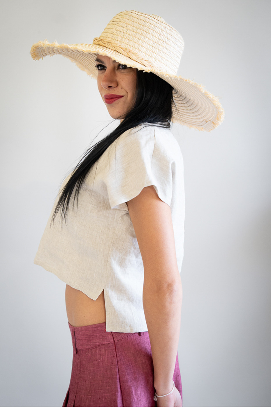 Top sartoriale puro lino Dolcecanto