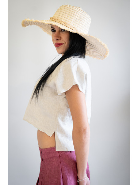 Top sartoriale puro lino Dolcecanto