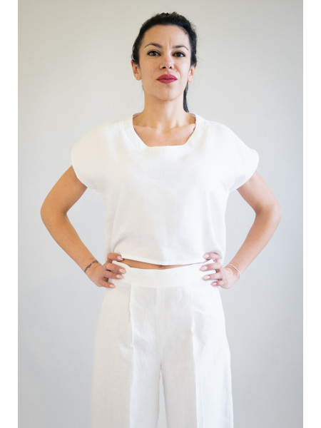 Top sartoriale puro lino Dolcecanto
