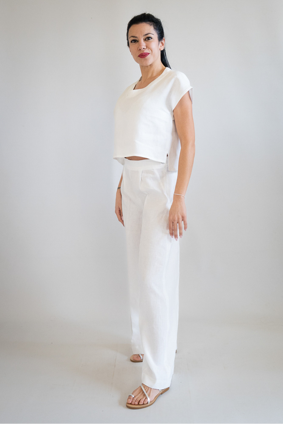 Top sartoriale puro lino Dolcecanto