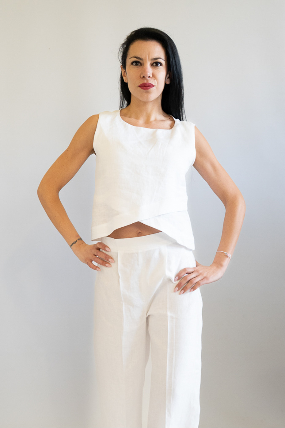 Top sartoriale puro lino Francavilla