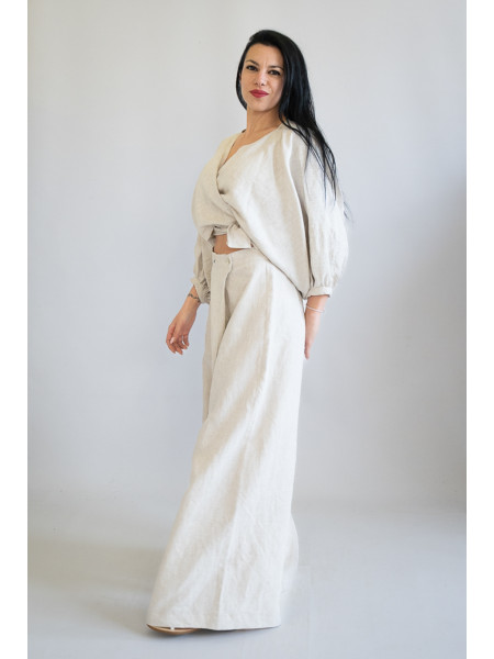 Top annodato sartoriale in puro lino Putignano