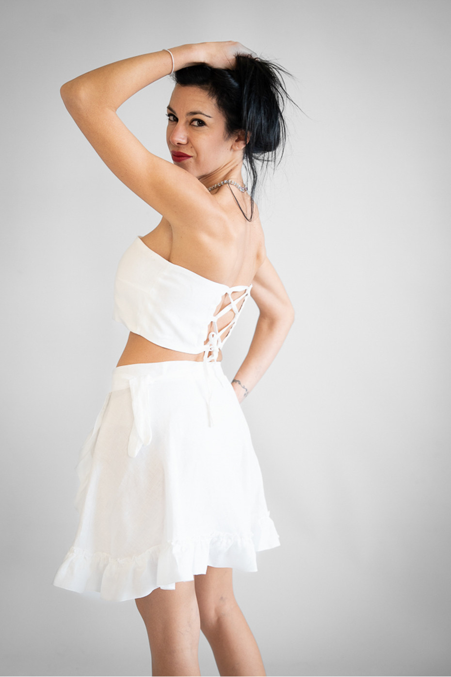 Gonna sartoriale puro lino Specchia