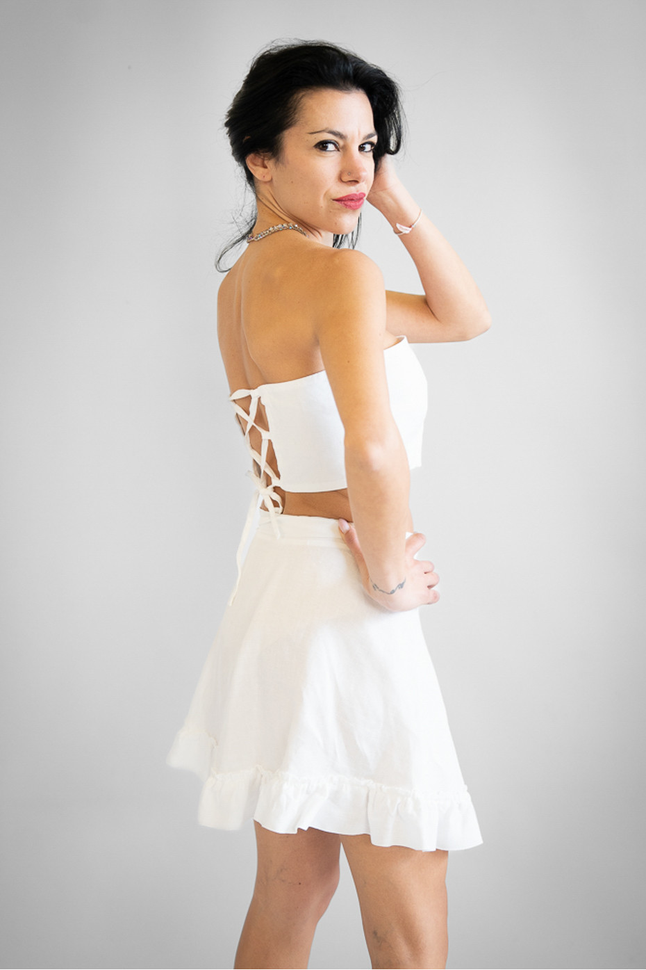 Gonna sartoriale puro lino Specchia