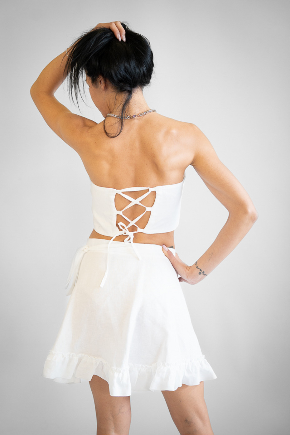 Gonna sartoriale puro lino Specchia