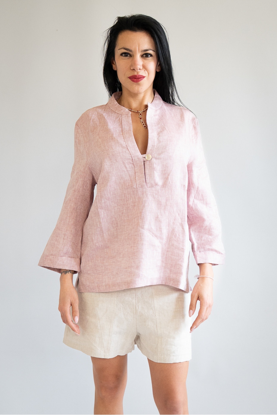 Short sartoriale puro lino Trito