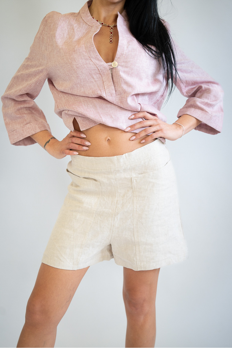Short sartoriale puro lino Trito