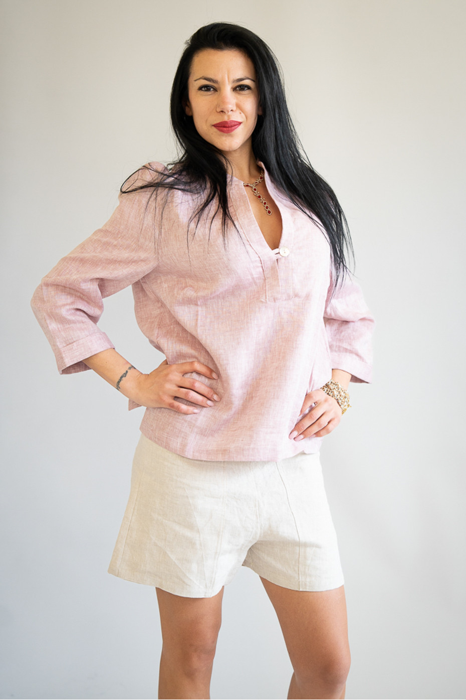 Short sartoriale puro lino Trito