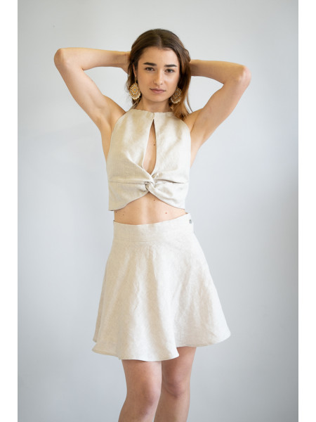 Gonna corta sartoriale puro lino Bari