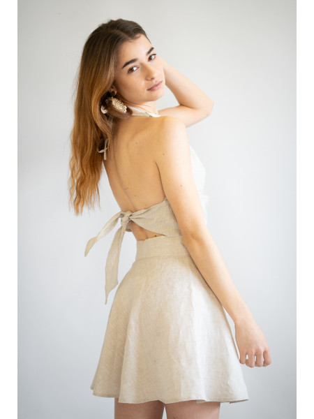 Gonna corta sartoriale puro lino Bari