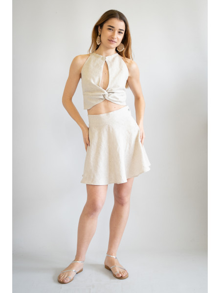 Gonna corta sartoriale puro lino Bari