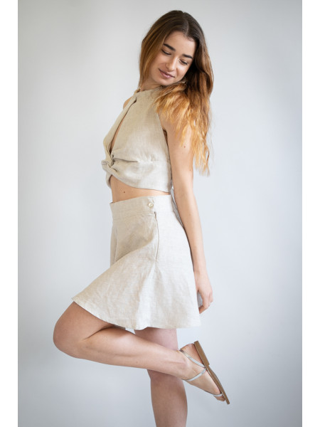 Gonna corta sartoriale puro lino Bari