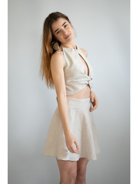 Gonna corta sartoriale puro lino Bari