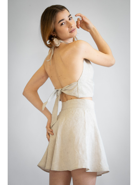 Gonna corta sartoriale puro lino Bari