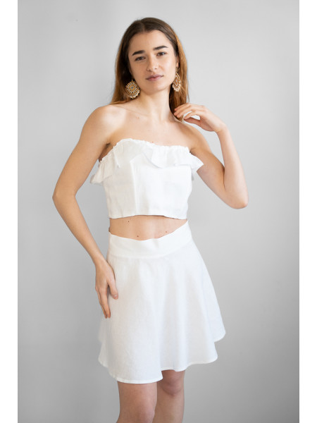 Gonna corta sartoriale puro lino Bari