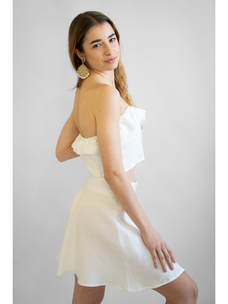 Gonna corta sartoriale puro lino Bari