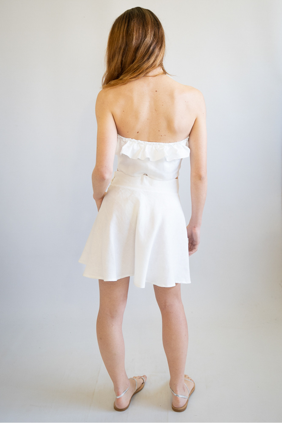 Gonna corta sartoriale puro lino Bari