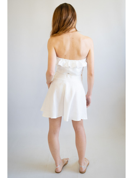 Gonna corta sartoriale puro lino Bari