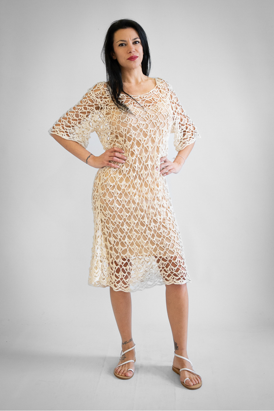 Abito fatto a mano ad uncinetto crochet Lido...