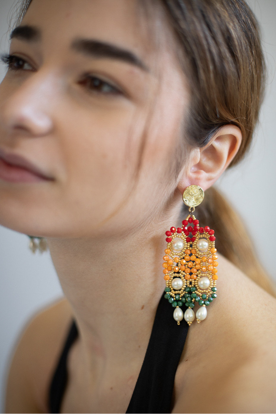 Orecchini gioielli tessili fatti a mano Metaponto