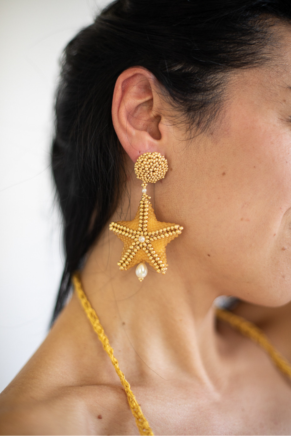 Orecchini gioielli tessili fatti a mano Stella...