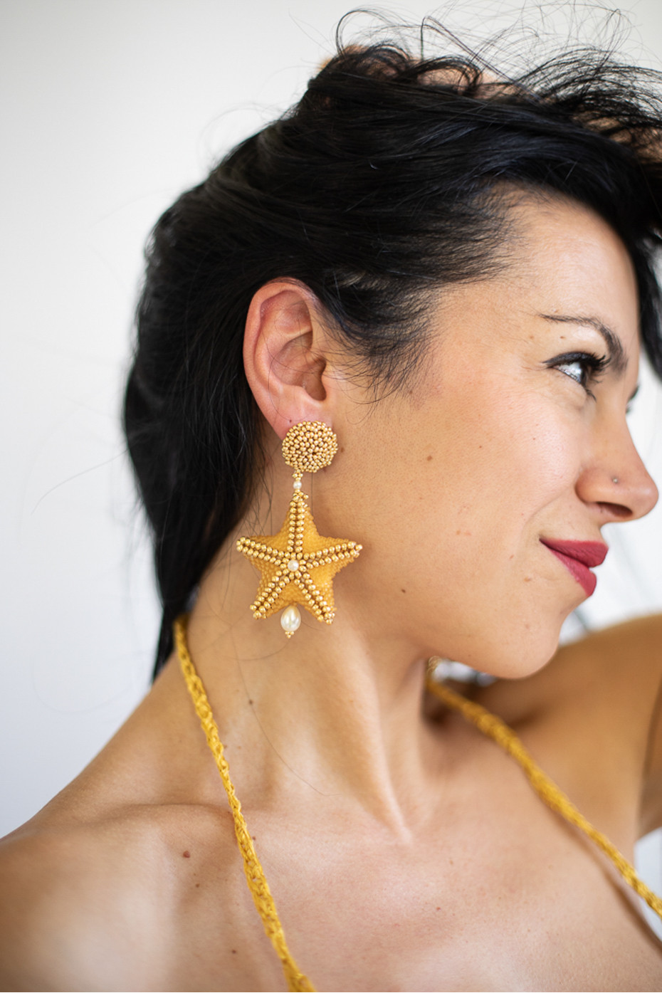 Orecchini gioielli tessili fatti a mano Stella...