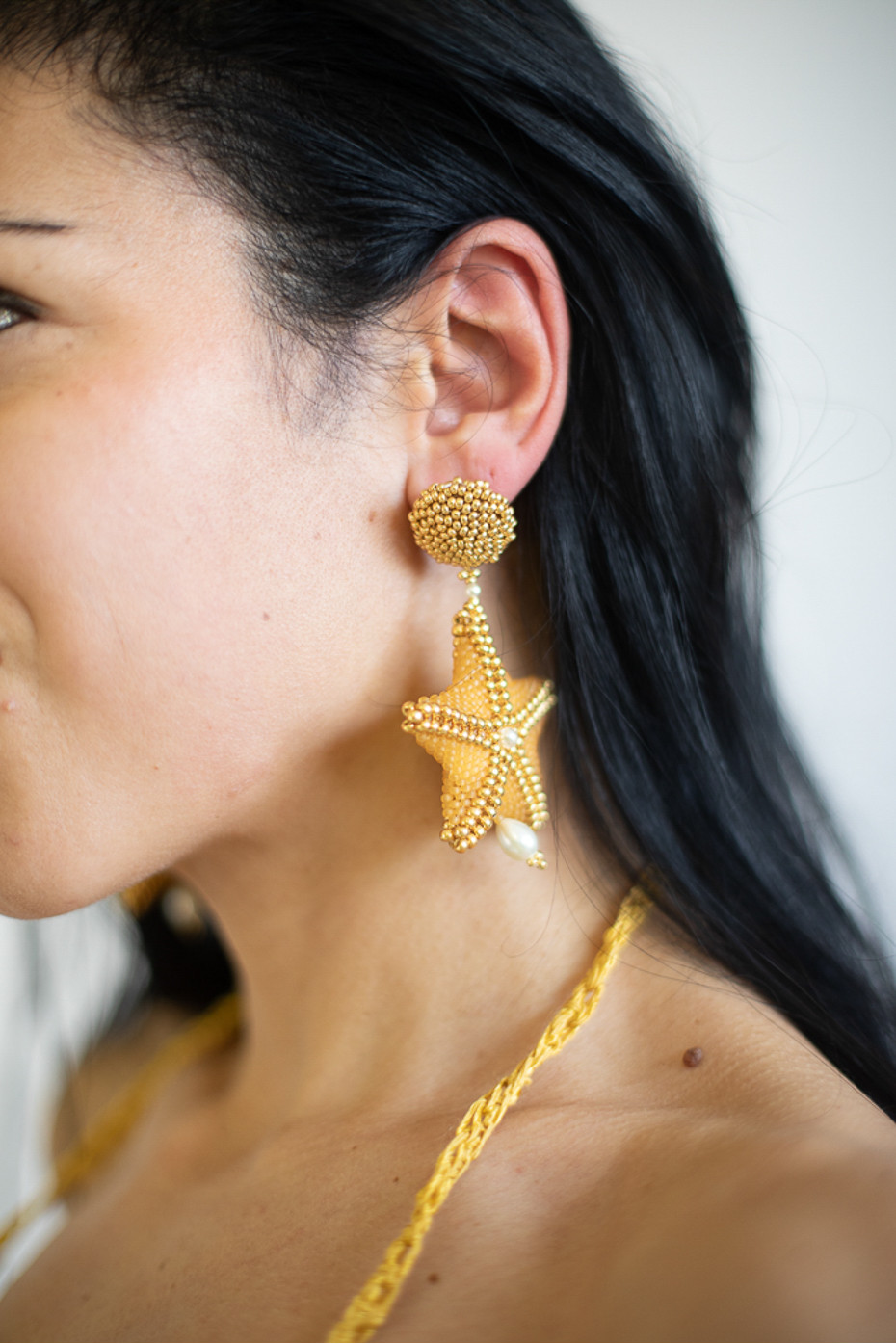 Orecchini gioielli tessili fatti a mano Stella...