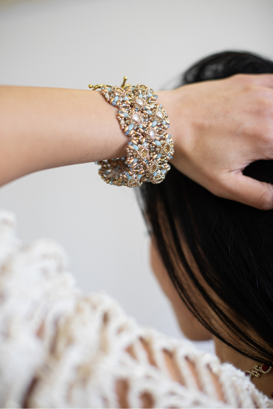 Bracciale gioielli tessili fatti a mano Marconia