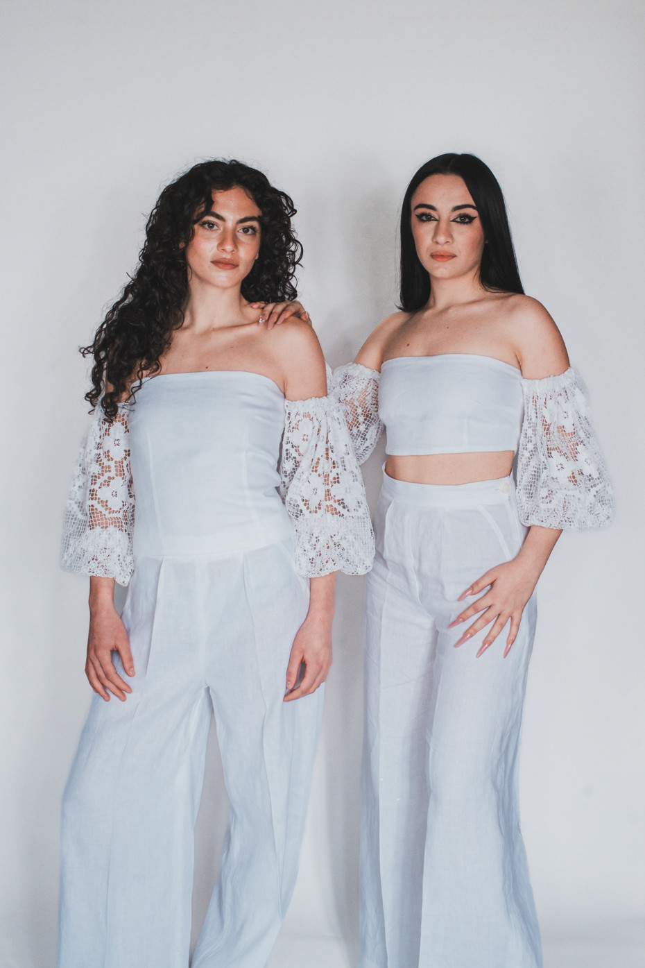 Top sartoriale in puro lino e cotone Pulsano