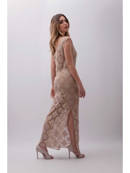 Abito lungo fatto a mano ad uncinetto Acquaviva