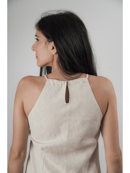 Abito sartoriale puro lino taglio a sbieco San Cataldo maxi