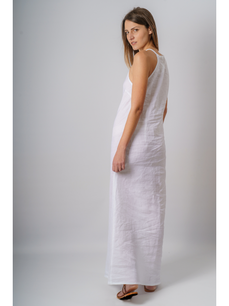 Abito sartoriale puro lino taglio a sbieco San Cataldo maxi