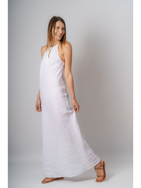 Abito sartoriale puro lino taglio a sbieco San Cataldo maxi