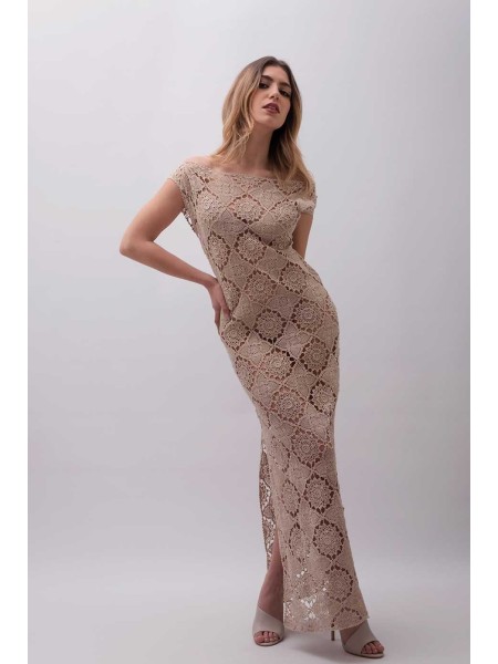 Abito lungo fatto a mano ad uncinetto Acquaviva