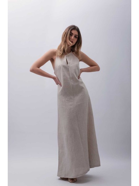 Abito sartoriale puro lino taglio a sbieco San Cataldo maxi