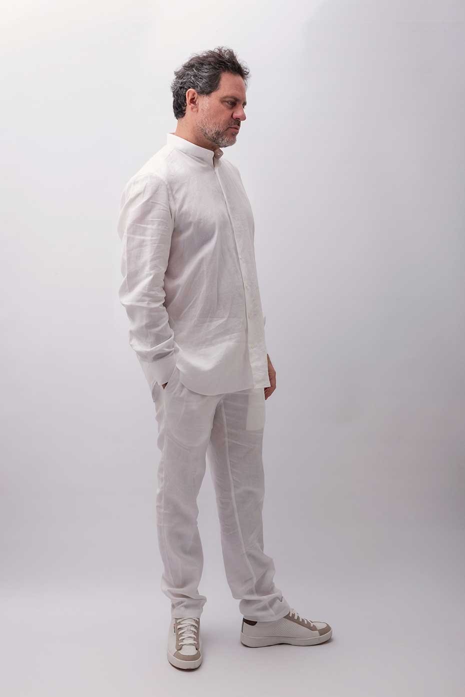 Camicia sartoriale puro lino made in Italy Otranto collo... 2