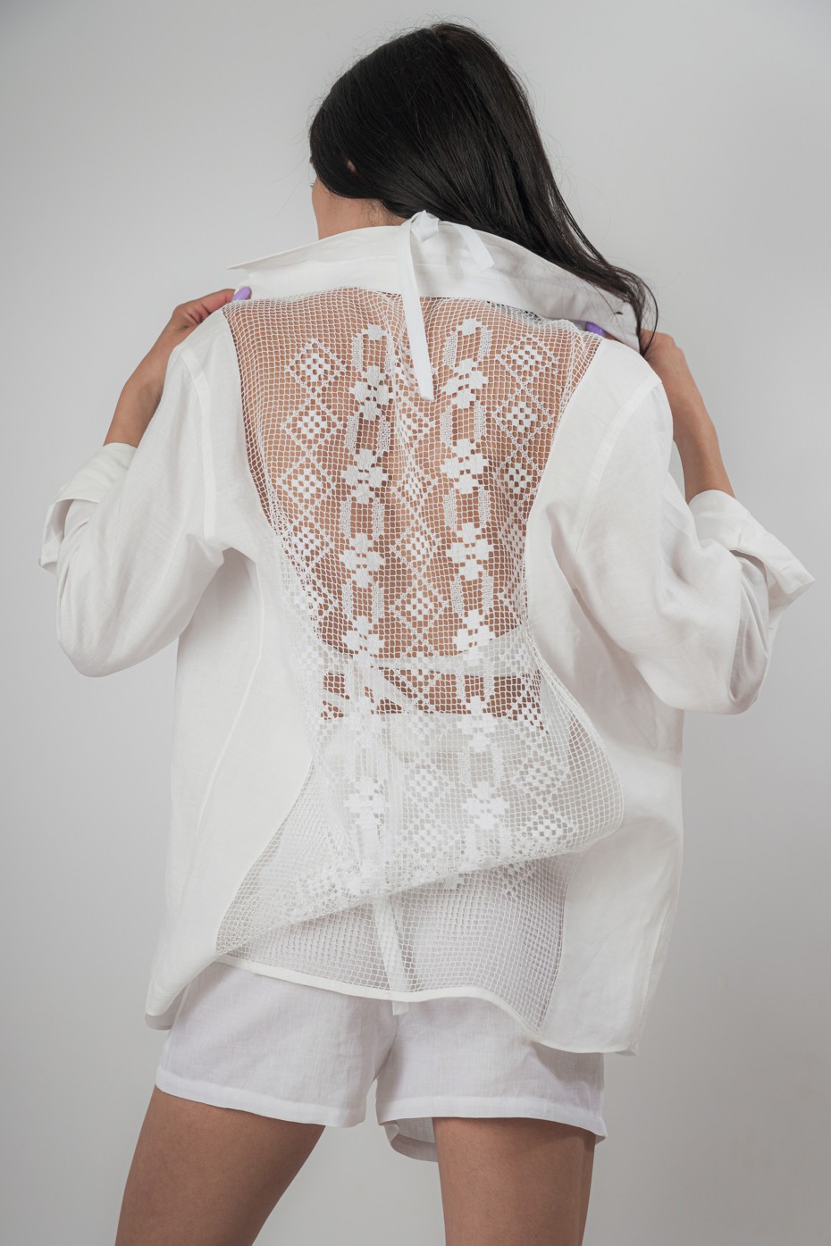 Camicia sartoriale puro lino filet fatto a mano...