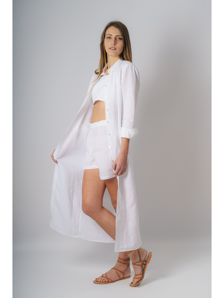 Camicione sartoriale puro lino made in Italy Otranto coreano