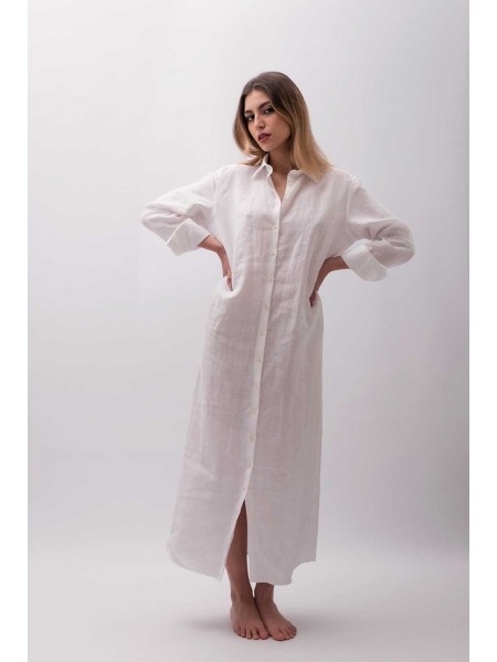 Camicione sartoriale puro lino made in Italy Otranto semplice