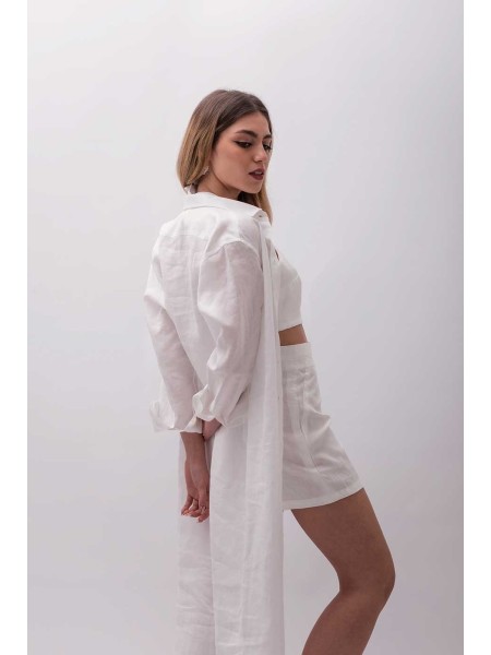 Camicione sartoriale puro lino made in Italy Otranto semplice
