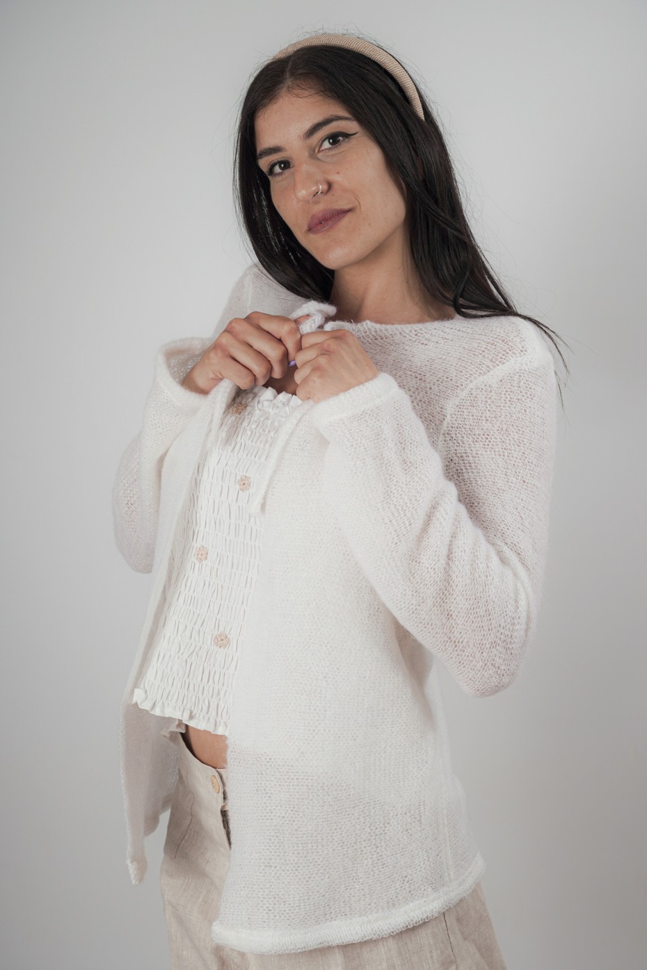 Cardigan San Michele Salentino bianco